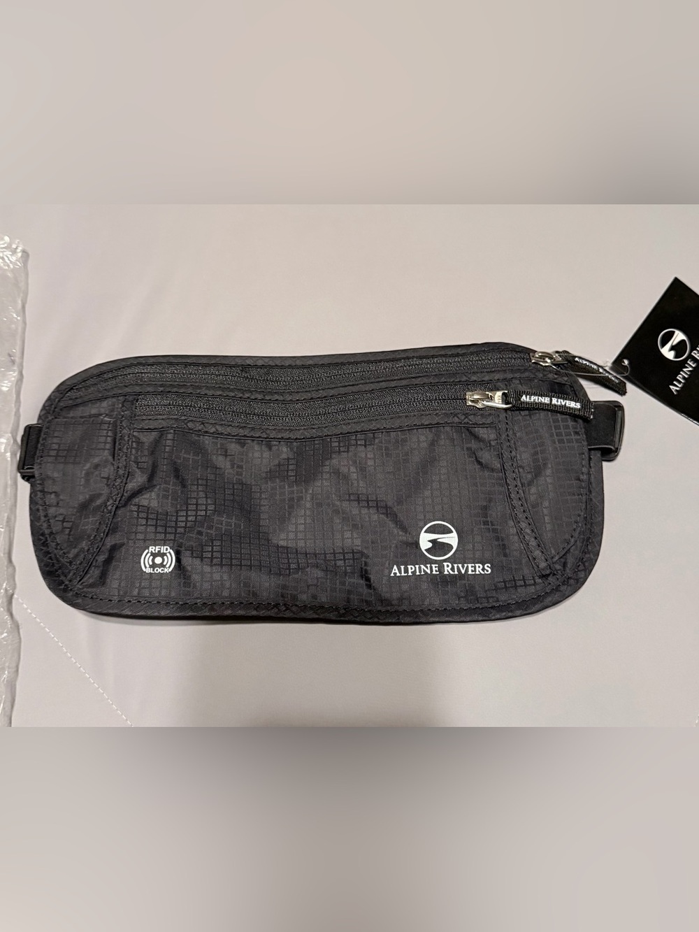 Alpine Rivers Black Money Belt with RFID Protection - Picture 3 of 5